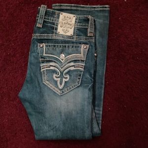 rare blue rock revival jeans